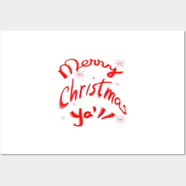 Merry Christmas Yall Wall Art by designs-by-ann